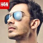 HAN DYNASTY汉 HD59312A 定制配近视太阳镜男士潮人墨镜女偏光炫彩膜蛤蟆镜可配度数