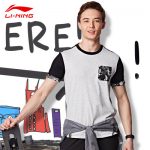 Lining李宁 男士短袖T恤 夏季清仓半袖圆领口袋棉涤透气速干短袖体恤