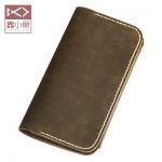 蠢小鱼 中长钱包手机包头层牛皮疯马皮手工新品DIY定制材料包