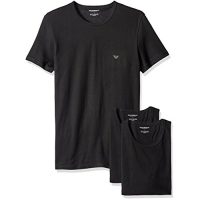 Emporio Armani阿玛尼 男士T恤 3件装 Men's 3-Pack Black Crew Neck Lift T-Shirt