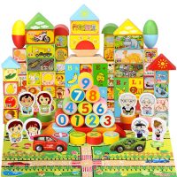 丹妮奇特 AR早教积木 木制宝宝男孩女孩婴儿童早教玩具(100片学习卡+50块积木+60块拼图)