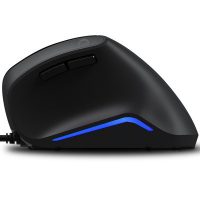 达尔优 LM108垂直竖立鼠标办公有线游戏发光USB人体工学告别鼠标手