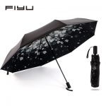 FY飞誉 樱花黑胶遮阳伞防晒防紫外线太阳伞女折叠晴雨伞创意小黑伞
