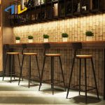 赤腾 CT-6031BY4 铁艺吧凳吧椅靠背前台椅子实木酒吧椅吧台椅简约高吧椅高凳高脚椅