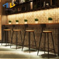 赤腾 CT-6031BY4 铁艺吧凳吧椅靠背前台椅子实木酒吧椅吧台椅简约高吧椅高凳高脚椅