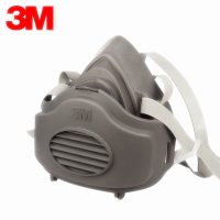 3M KN90防尘口罩防毒面具防工业粉尘灰尘打磨装修透气面罩可清洗易呼吸（面具+承接座+虑棉2片）