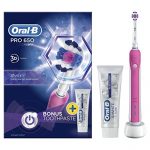 Oral-B欧乐-B Pro 650粉色3D亮白 可充电电动牙刷和牙膏