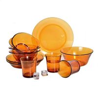DURALEX多莱斯 琥珀色三口之家餐具10件套