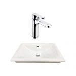 ROCA乐家 碟塔台下盆套餐 方形 (500*380mm)搭配 L20面盆龙头 配提拉去水19901013