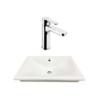 ROCA乐家 碟塔台下盆套餐 方形 (500*380mm)搭配 L20面盆龙头 配提拉去水19901013