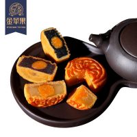 WISDOM TRYMA金苹果 月饼散装多口味水果味传统老式迷你小月饼广式蛋黄莲蓉月饼 4枚蛋黄+4枚真果