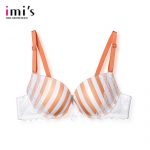 IMIS爱美丽 女士内衣 性感聚拢蕾丝深v光面厚模杯舒适小胸文胸