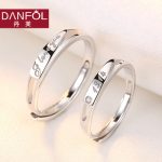 丹芙 925银戒指情侣对戒一对刻字定制活口日韩指环学生创意结婚戒子
