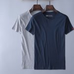 杜克恩 夏季纯棉修身体恤圆领纯色打底衫 男士短袖T恤 2件装