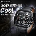 意大利进口POLICE 手表多机芯方形表壳复古潮流男士石英表PL.14698