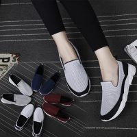 美诗晴 2017新款夏季运动鞋女韩版网面乐福鞋学生跑步网面休闲透气一脚蹬