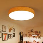 爱园 led圆形吸顶灯中式卧室灯温馨简约木纹创意书房灯客厅灯大气灯具 19cm单色白光