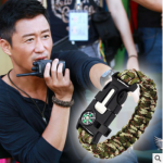 战狼2吴京同款户外生存逃生绳手环(指南针+手绳+打火石+口哨+锯齿刀)五合一荒野求生手链