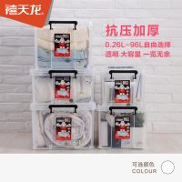 Citylong禧天龙 X-6070 透明收纳箱塑料储物箱有盖衣物零食整理箱子加厚玩具收纳盒 0.15L*3个