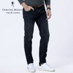 D-WOLVES与狼共舞 牛仔裤 男士修身中腰直筒长裤子2017秋装新款原色 4108