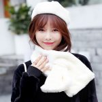 LS.SPRING兰色春天 新款韩版仿兔毛围巾女士冬季保暖加厚交叉围脖秋冬天毛绒围巾 多色可选