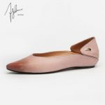 AJOY SAHU 英国设计师品牌女鞋 杨幂明星款 裸粉擦色尖头平底单鞋 116R02103