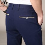 PLAYBOY花花公子 2017夏季休闲裤男直筒商务男装西裤青年修身型黑色