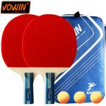 Vowin沃能我能 vowin-1937 乒乓球拍成品拍初学者训练横拍直拍双面反胶套胶ppq球拍2只装 +乒乓球*3+拍包 多款可选