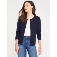 Old Navy 女装 秋装简约纯色款圆领针织开衫340964-1 老海军W