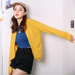 樱思 2017新款长袖针织衫女春秋外搭加厚韩版宽松纯色开衫毛衣外套 多色可选