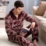ROCK GRASS岩石草 睡衣男士秋冬季珊瑚绒套装加厚加绒男款长袖秋季男式法兰绒家居服