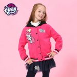 My Little Pony小马宝莉 女童外套 2017秋新款 中大童加绒连帽外套韩版时尚夹克