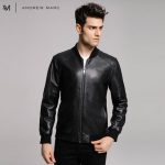 ANDREWMARC 2017秋冬新款真皮皮衣男帅气显瘦修身绵羊单皮夹克外套