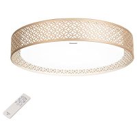 Panasonic松下 棱之阁系列吸顶灯 香槟金色圆形带遥控款卧室LED吸顶灯 HHLAZ1799