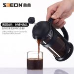 SEECIN鑫鑫 B06耐高温玻璃法压壶不锈钢法式咖啡过滤杯手冲咖啡壶家用冲茶器 350mL