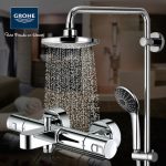 GROHE高仪 德国进口 27357001+34337 智能恒温淋浴花洒套装增压按摩大喷头