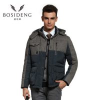 Bosideng波司登 羽绒服男都市时尚商务休闲爸爸装拼接短款连帽 B1301091