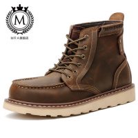 Mr.A 秋季马丁靴男靴子高帮工装鞋男士皮靴冬季中帮男鞋英伦真皮短靴潮 多色可选