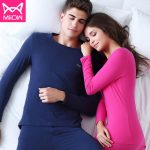 MiiOW猫人 保暖内衣套装男士女士薄款棉毛衫全纯棉情侣美体冬季秋衣秋裤