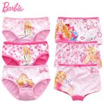 BARBIE芭比 儿童内裤女童纯棉平角四角小孩宝宝短裤女孩中大童学生三角裤 4条装