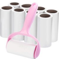 Happy Fish快乐鱼 刷毛器 滚刷衣物粘毛器沾毛滚可撕式粘尘纸滚筒衣服除尘纸刷吸毛滚沾毛器 9卷纸+1手柄