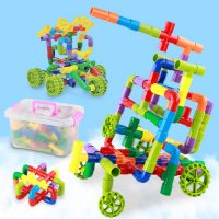达拉 BD1141 拼插管道积木玩具 幼儿园早教女男孩宝宝儿童玩具 38件配收纳箱