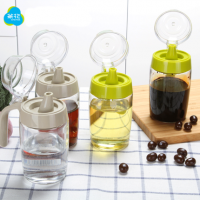 茶花 防漏玻璃油壶厨房家用塑料油罐酱油瓶醋壶大号小号油瓶 450ML 多色可选
