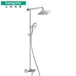 hansgrohe汉斯格雅 26777007 双飞雨240mm顶喷恒温浴缸龙头淋浴管花洒套装