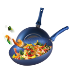 Ravelli 意大利进口 00IRAV19-1170-30I 经典蓝色炒锅不粘锅 无油烟燃气灶电磁炉通用锅具 30cm
