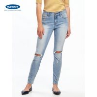 Old Navy女装 摇滚明星做旧牛仔裤时尚破洞铅笔裤 621508Z