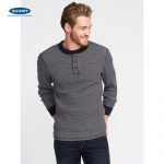 Old Navy男装 秋装时尚休闲运动长袖亨利领T恤823334 老海军Z