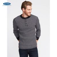 Old Navy男装 秋装时尚休闲运动长袖亨利领T恤823334 老海军Z