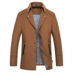 恒源祥 毛呢大衣男中长款翻领2017新款冬外套青年商务男装羊毛大衣