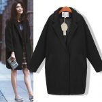 Kiskiy恺撒恺娅 呢子大衣女装秋冬装韩版显瘦学生中长款夹棉加厚毛呢外套学院风潮